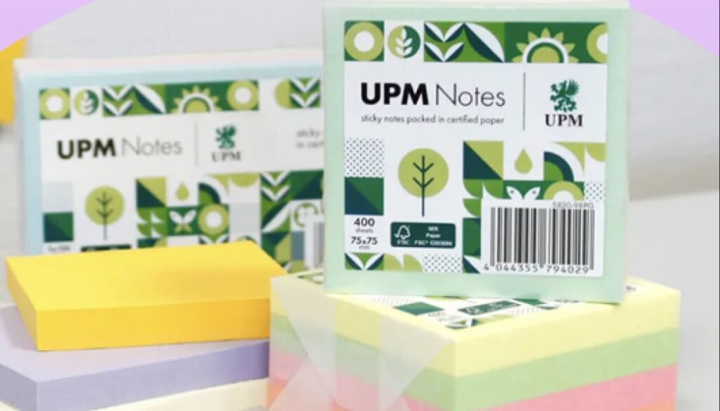 One.five, UPM Notes switch to transparent paper packaging instead of plastic